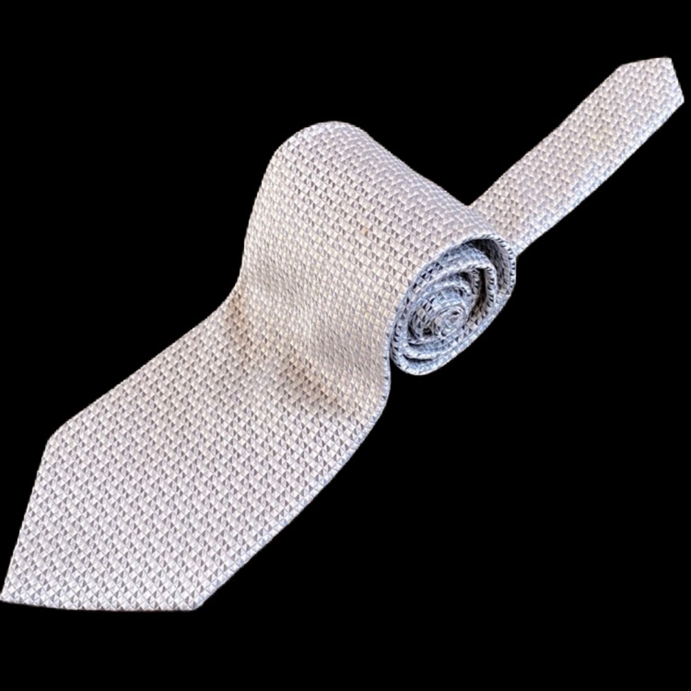 JONES NY Silk Mens Neck Tie ~ Gray & Pink ~ Bonus Paisley Tie ~ EUC